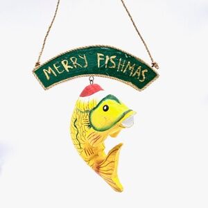 Monkey Business Merry Fishmas Fish Ornament